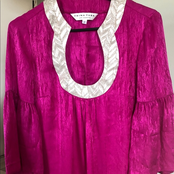 Trina Turk Silk Tunic magenta - Picture 1 of 3